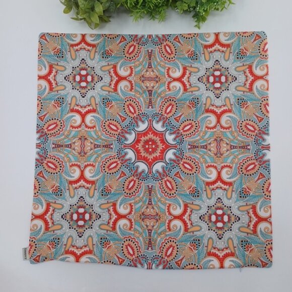 Bohemian Throw Pillow Cover | 20"x20" | Paisley Velvet | Zipper Closure | NWT - Picture 2 of 5